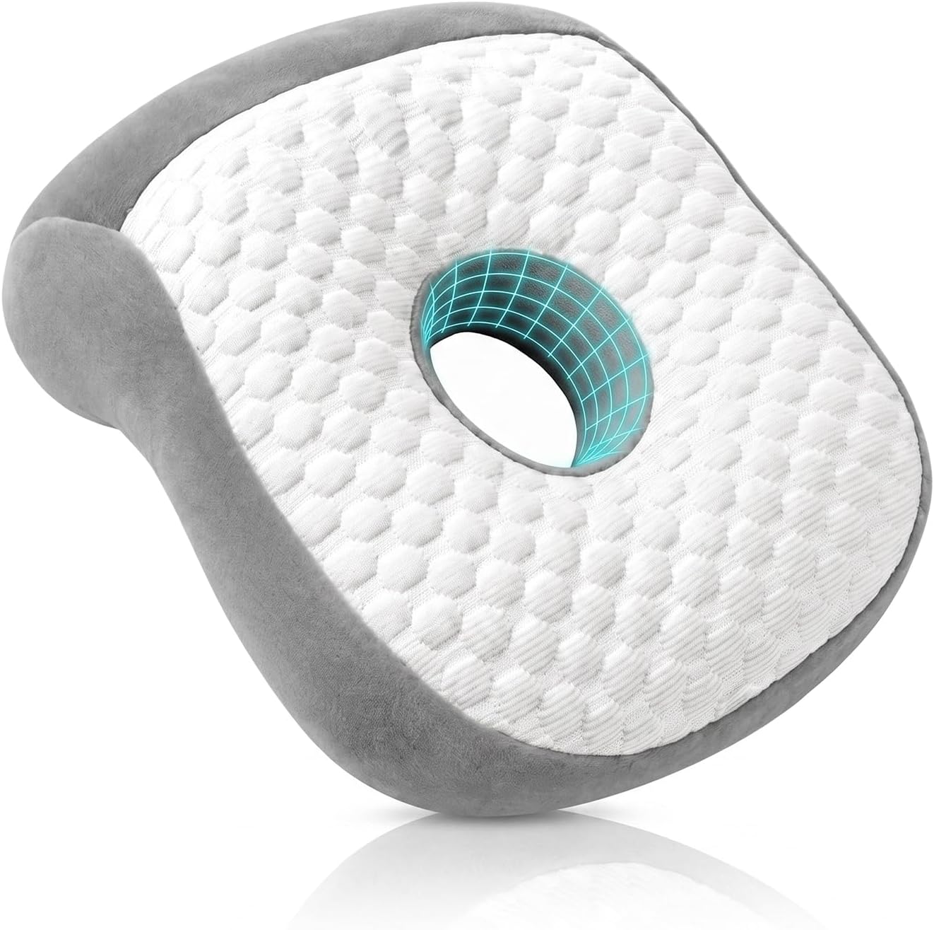 Youyole Pink Ear Hole Pillow for Side Sleepers, Smooth Cooling Fabric Ear Pillow, 11.8 x 9.8 x 4.7 Inch Raised for Sleeping with Earbuds, Earphones, Pressure Relief and Comfortable Sleeping