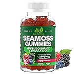 Sea Moss 3000mg Gummies with Bladderwrack and Burdock Root - Natural Irish Sea Moss Superfood for Immune, Thyroid and Detox Support - Extra Strength for Men & Women - Gluten-Free, Vegan - 60 Gummies