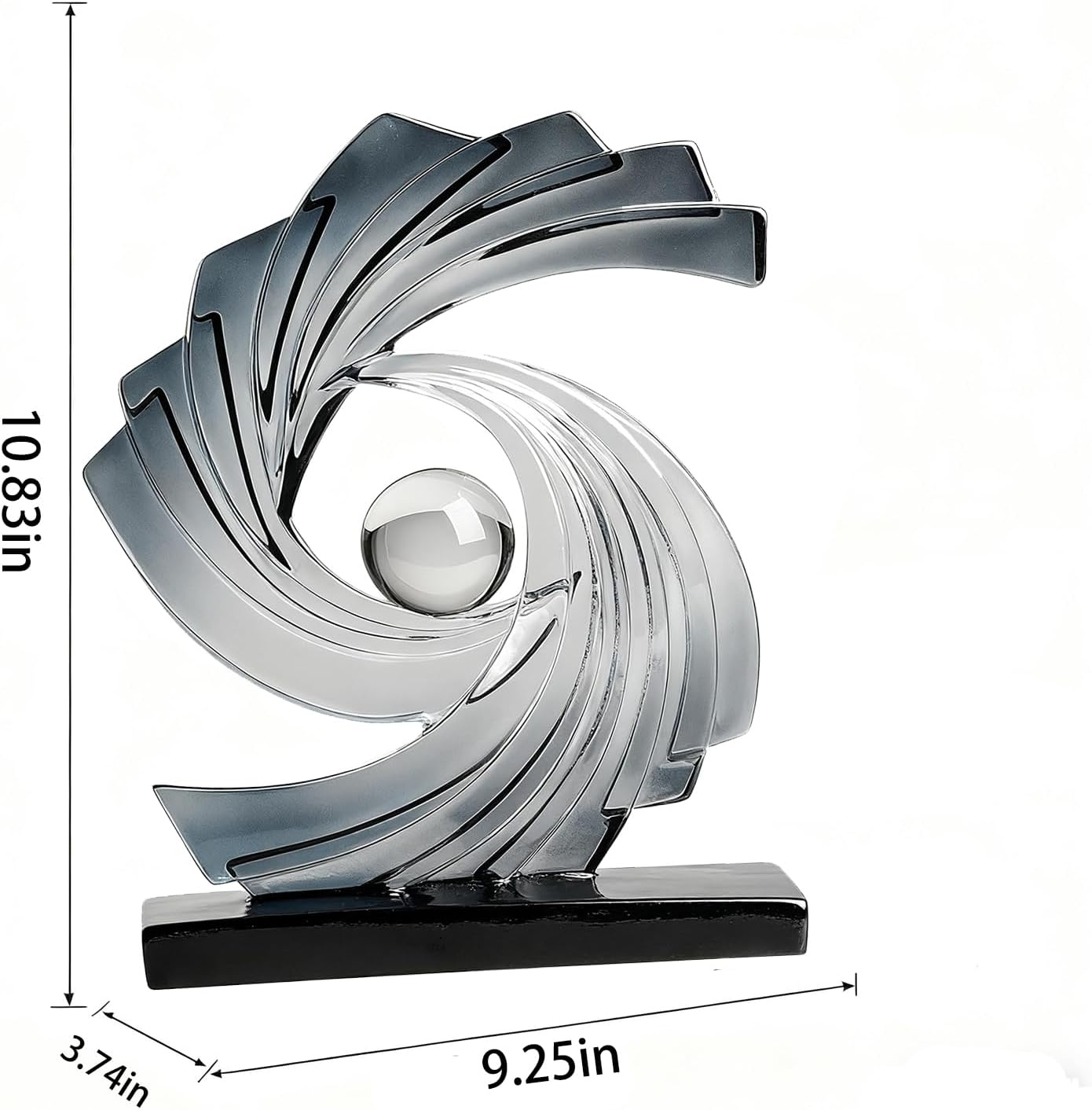 Abstract Art Statue,Modern Gold Minimalist Decoration,Geometric Abstract Sculpture,Decoraciones para Sala Bedroom Office Coffee Tabletop Centerpiece Decoration Resin Collectibles (Grey) image 2