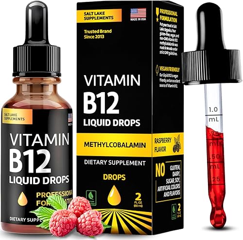Gotas líquidas de vitamina B12, vitaminas B12 veganas, 5000 mcg de metilcobalamina de acción rápida complejo sublingual B vitamina B2, B3, B6, sin