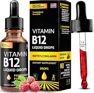 Vitamin B12 Liquid Drops - Vegan B12 vitamins 5000 mcg Methylcobalamin Fast-Acting Sublingual B Complex Liquid Vitamin B2, B3, B6 - Non-GMO, No Dairy, Soy & Sugar, Raspberry Flavor, 2 fl. oz.