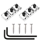 2Pcs Yootones 42mm Metal Guitar String Locking Nut Compatible with Floyd Rose Style Electric Guitar Tremolo Bridge Lock System (Silver)