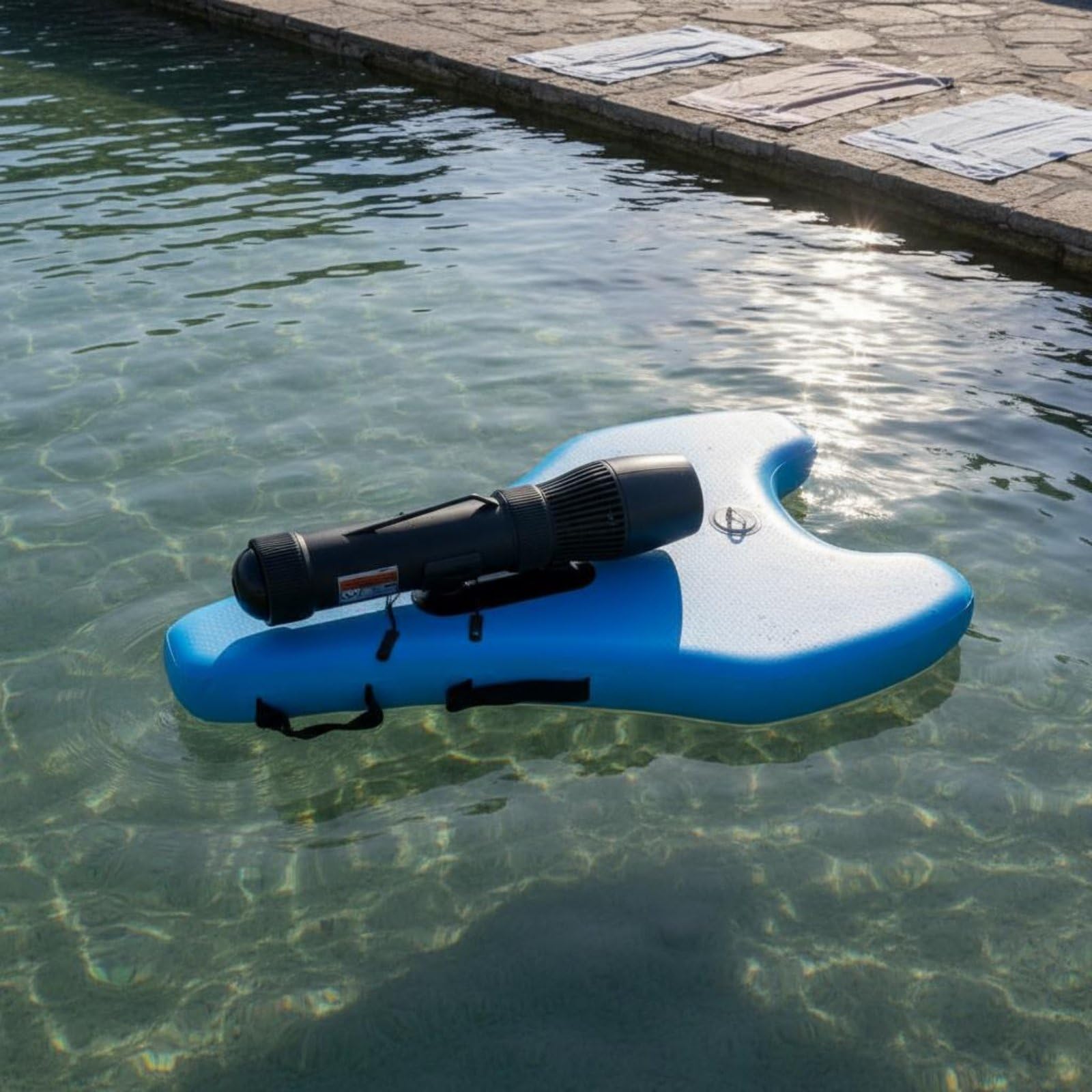 Gralara Unidad de Propulsión Acuático Inflable Ligero Tabla de Natación con Motor Impermeable Marino Tabla Flotante para Adultos