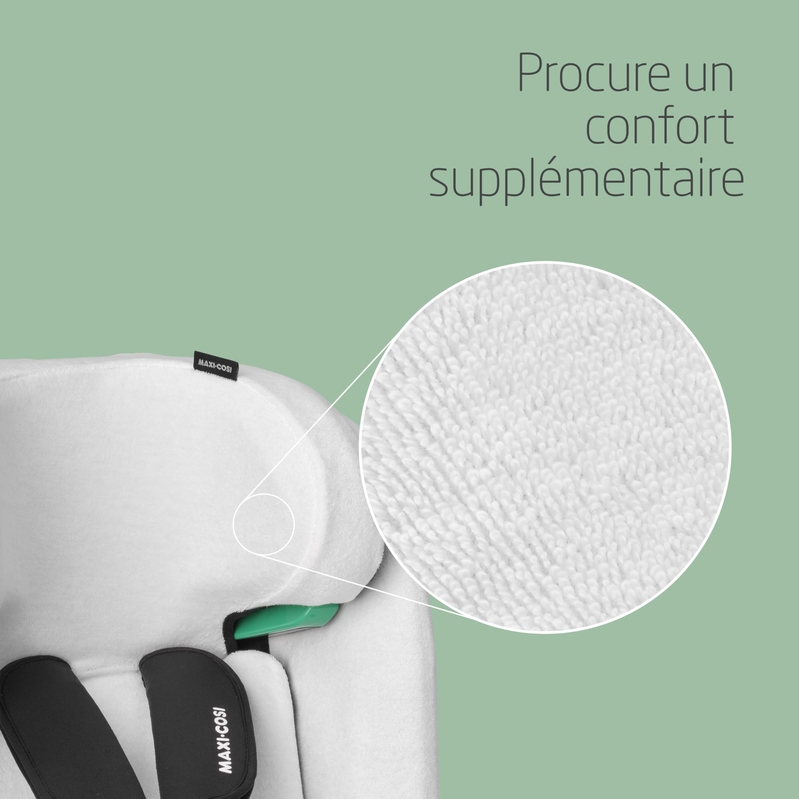 Maxi-Cosi Housse de siège-auto en coton biologique pour Emerald 360 S, Housse de siège-auto pour bébé, Matériaux doux, respirants et absorbant l'humidité, Lavable en machine, Blanc naturel