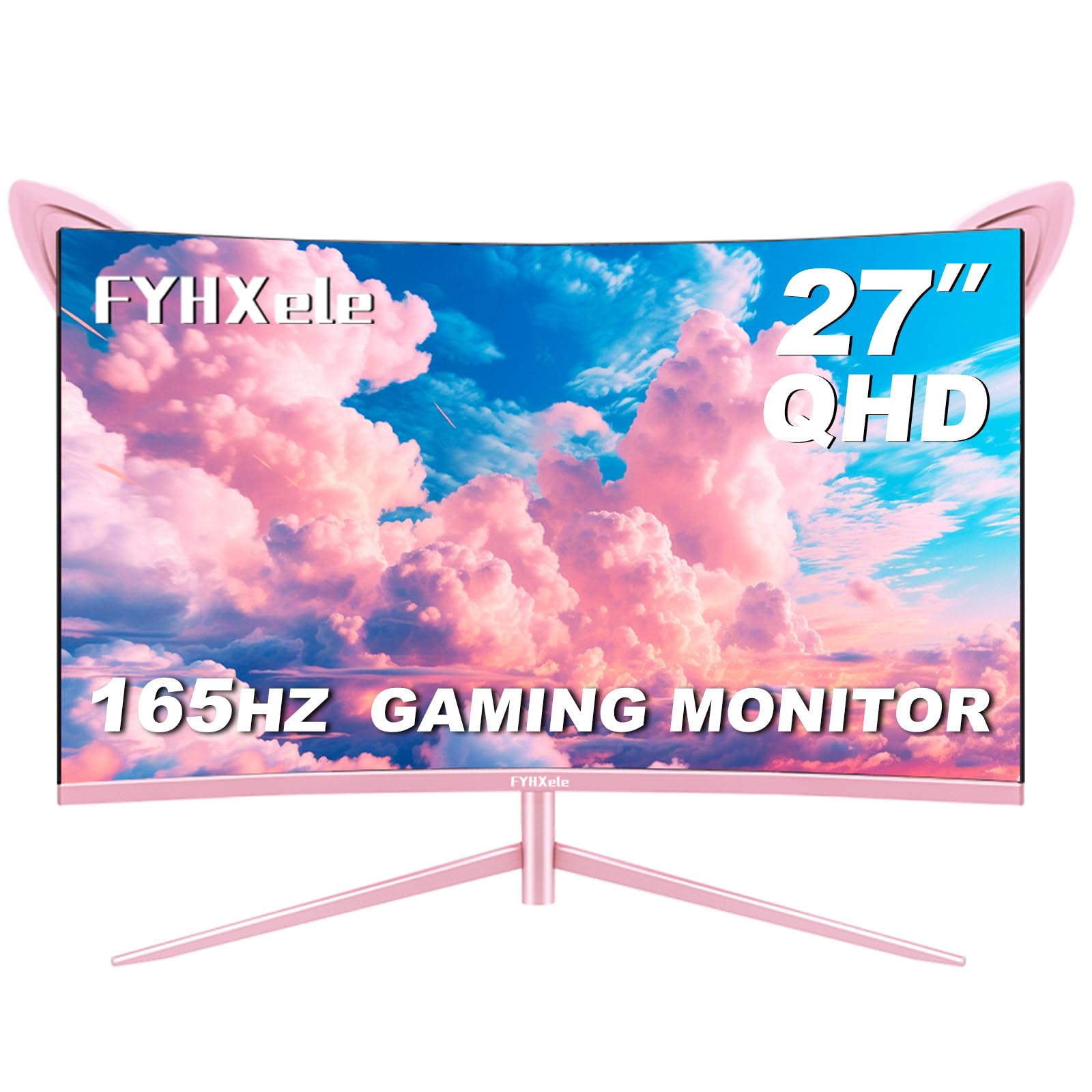 新品 人気‼ ピンクのゲーミングモニター　27インチ・144Hz Amazon.com: FYHXele FY27QHP Pink Monitor 27 Inch Curved Gaming
