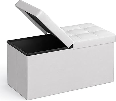 Pouf Contenitore SONGMICS Pieghevole In Velluto - Cassapanca 37L Per Camera Da Letto E Soggiorno - Foto 3