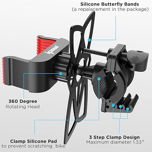 Miniatura 9 de Soporte para teléfono de motocicleta soporte para teléfono de bicicleta soporte universal para teléfono celular IPOW soporte para teléfono celular
