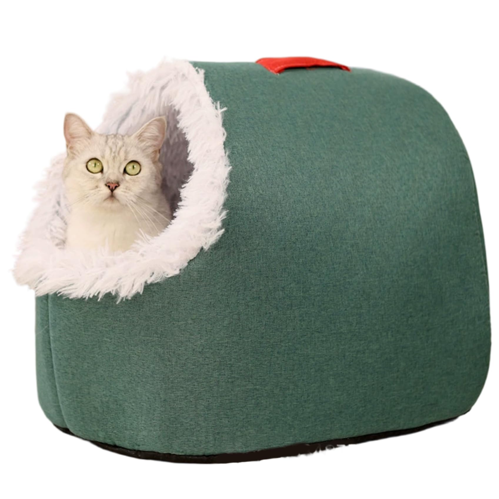 Lit grotte pour chat chaud avec coussin amovible lavable