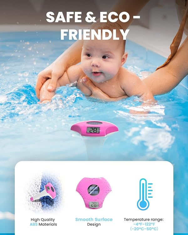 BALDR Pool Thermometer Floating Easy Read, Solar Pool Thermometer with Digital Display, IPX8 Waterproof for Swimming Pools by Baldr - Used condition - Image 7