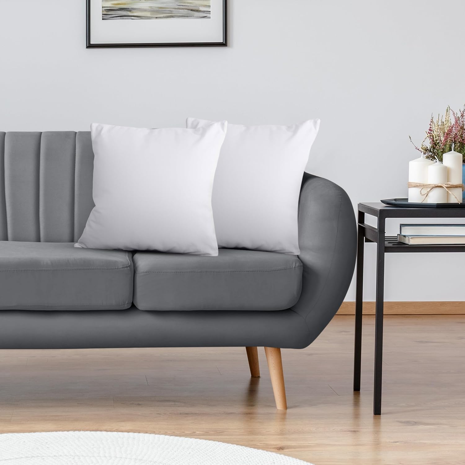 Utopia Bedding 22x22 Pillow Inserts, Set of 2, White – Indoor Decorative Throw Pillows for Bed, Sofa & Couch – Soft, Supportive & Fluffy Cushion Inserts - Image 4