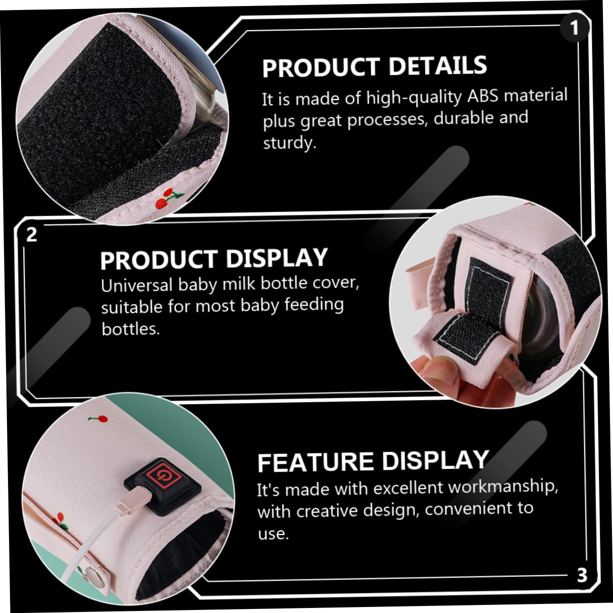 Travel Bottle Warmer Portable USB Milk Warmer Go Fits Bottles Quick Heating Long-Lasting Warmth for Home Car Travel