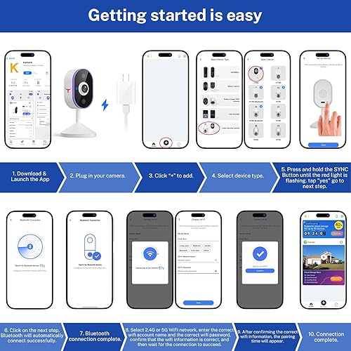 Miniatura 7 de Orbitell Cámara de seguridad para el hogar de vigilancia Wi-Fi para interiores con video FHD, visión nocturna, detección de movimiento, audio