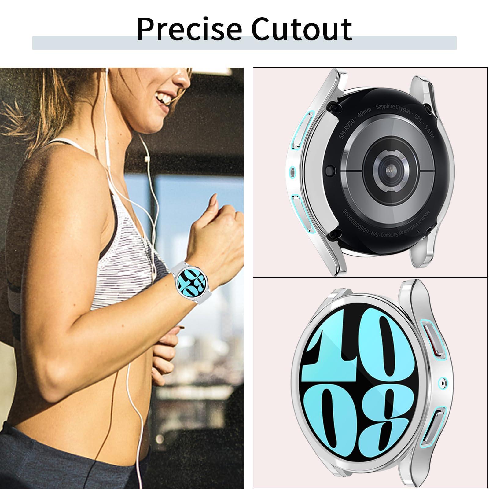 RICHONE Lot de 10 coques de protection d'écran compatibles avec RICHONE Galaxy Watch 6 de 40 mm, 44 mm, coque de protection complète en TPU souple (10 couleurs, Galaxy Watch 6-40 mm)