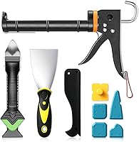 Goopreen 5-in-1 Professional Caulk Gun Kit with Remover Tool & Putty Knife for Shower, Bathroom Caulking Removal