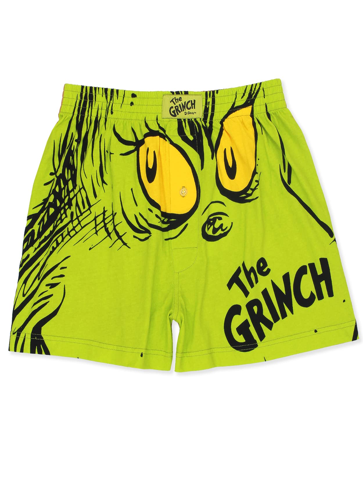 Dr. SeussMen's Grinch Button Fly Boxer Lounge Shorts