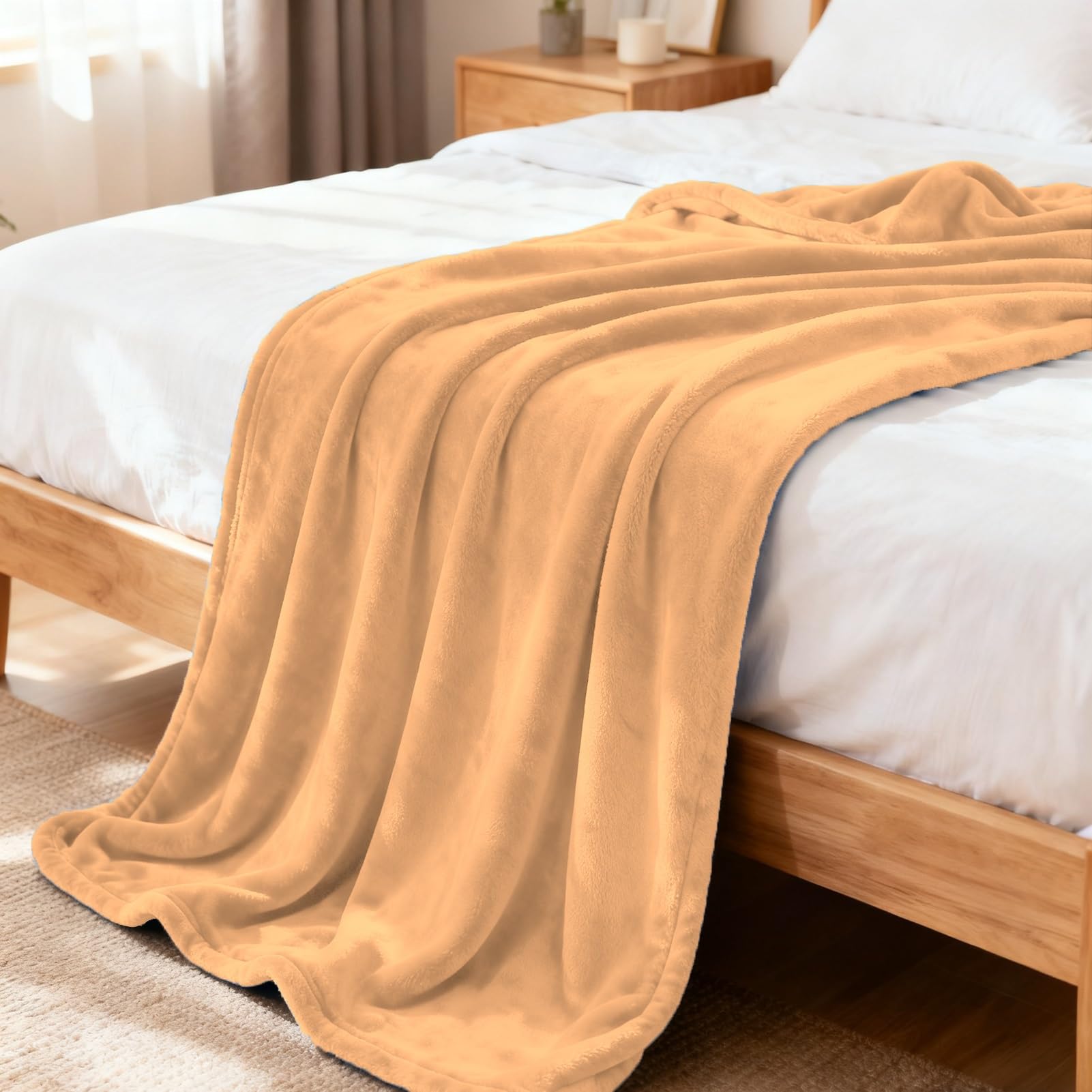 Couverture lit douce beige cocooning pour canapés et divans
