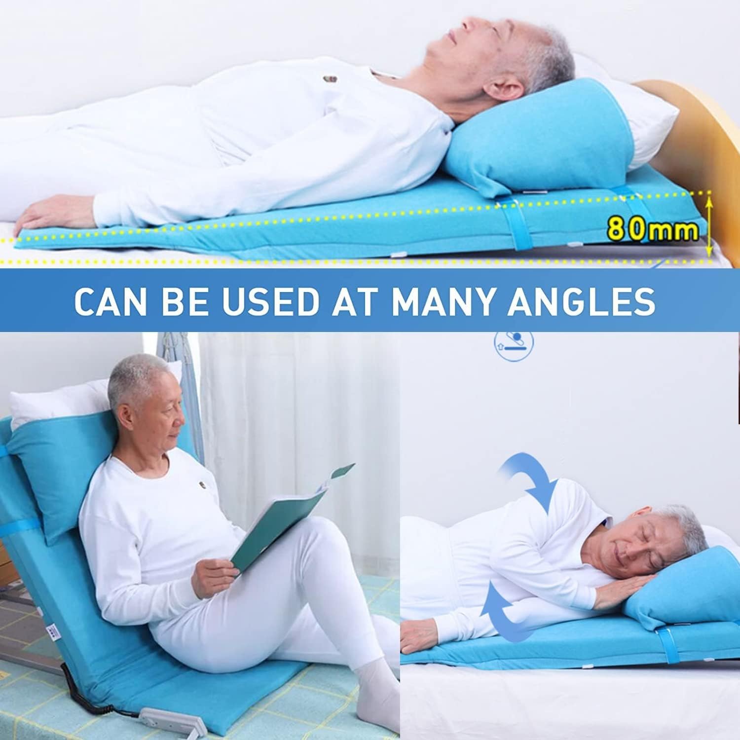 LYDZUSDP Elderly Lift Bed Backrest,Adjustable Electric Pillow Lifter,Portable Medical Reclining Backrest for Lumbar Support