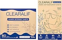 Vista 7 de CLEARALIF Kit de sábanas de detergente todo en uno, aroma a lavanda, 160 hojas de lavandería + 160 hojas de secado, juego de lavandería ideal