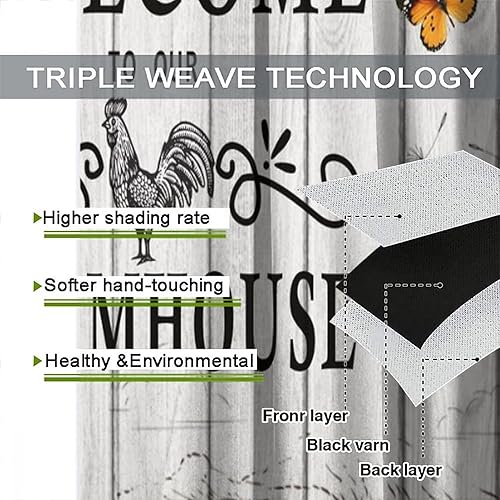 Miniatura 6 de SENRUEGT Western Farms - Cortinas de ventana con estampado de vaca, color blanco y negro, para sala de estar, 42 x 45 pulgadas