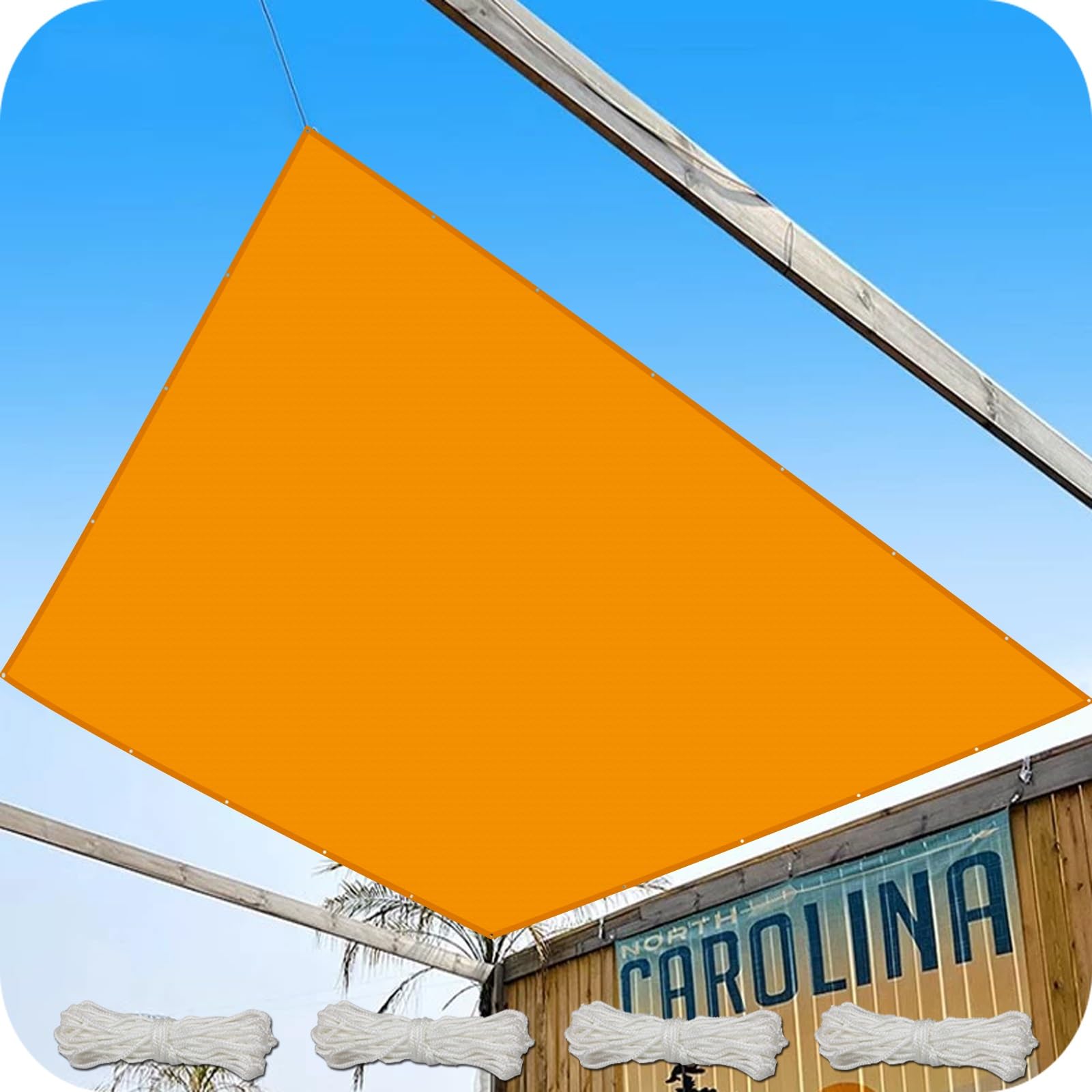 Filet d'ombrage pour auvent 100x320 cm orange en polyester imperméable