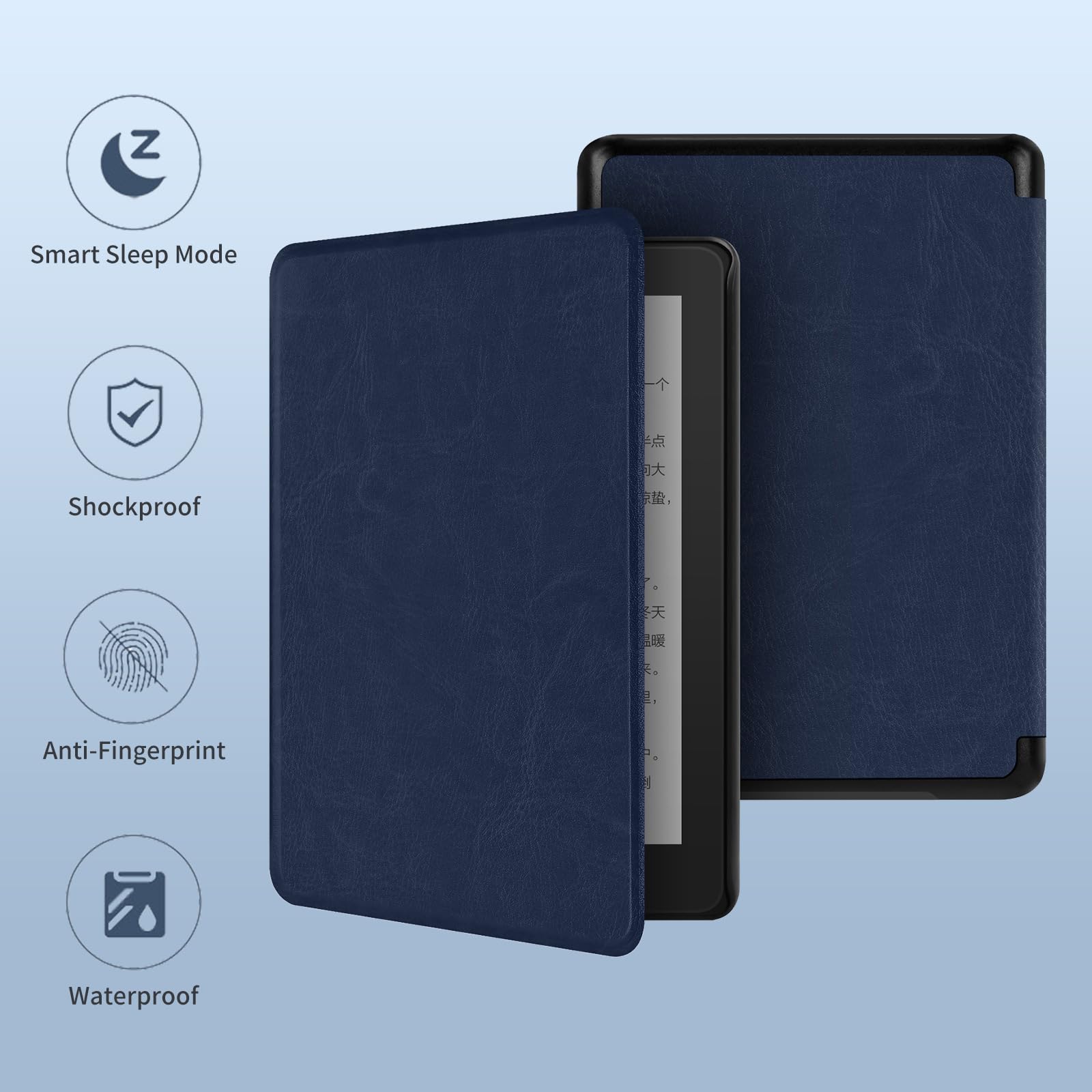 Kindle paperwhite gen12 本体 + カバー（グレー・青） Amazon.com: Flip Case for Kindle Paperwhite 12th Generation 7