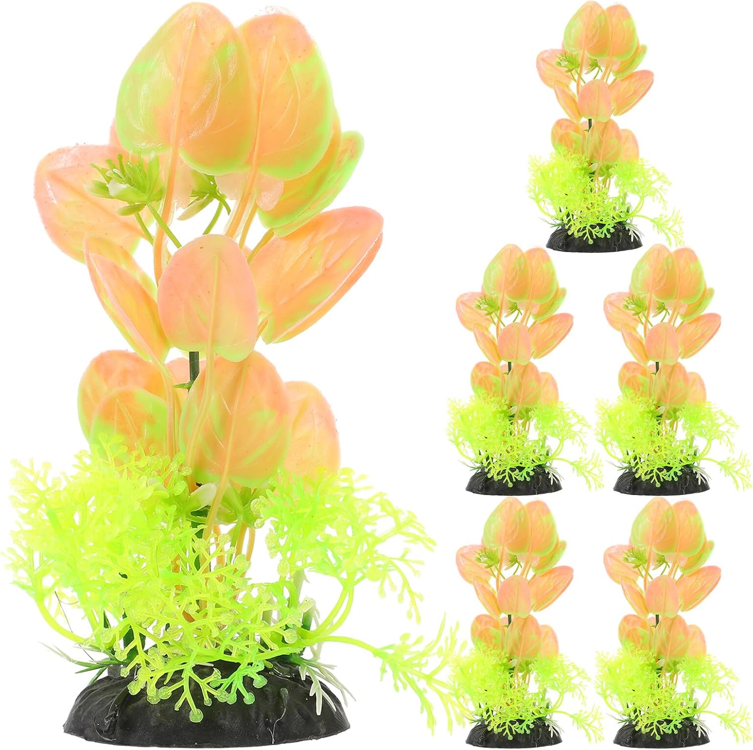 6pcs Artificial Aquarium Plant Decor Plastic Fake Seaweed Grass Fish Tank Decoration Accessories for Freshwater and Saltwater Aquatic Tanks
