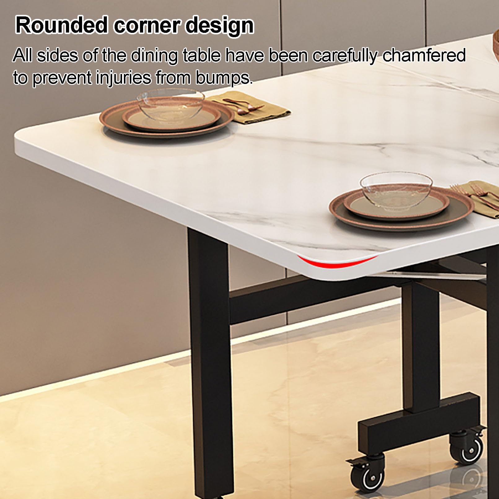Klappbarer Esstisch Auf Rollen, Mobiler Küchentisch, Beistelltisch, Drop-Leaf-Tisch, Multifunktionaler Platzsparender Kompakter Tisch, Für Küche, Esszimmer, Wohnzimmer, Restaurant (Color : Wood, Siz Küche, Haushalt & Wohnen