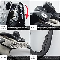 Vista 3 de Ascensor de mano CE, equipo de engranaje de rapel de 308.6 lbs con mango de goma ergonómico para arbolista de árboles de escalada en roca