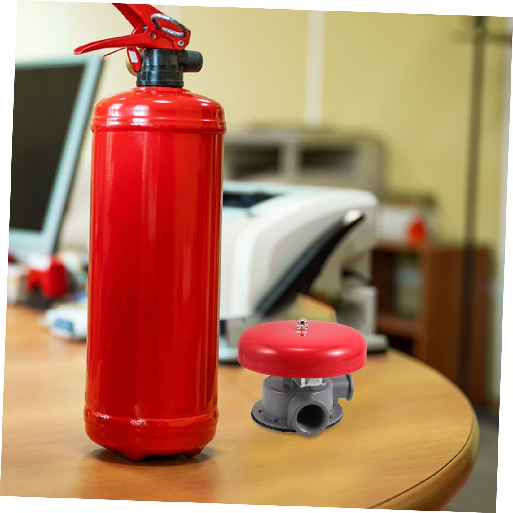 Hydraulische Feueralarmglocke Runde Eisen Alarmglocke | Wasserantrieb, Rot, Zuverlässig bei Warnsignalen, Wetterfest, für Wohnhäuser, Industriegebäude, Sicherheitsbereiche