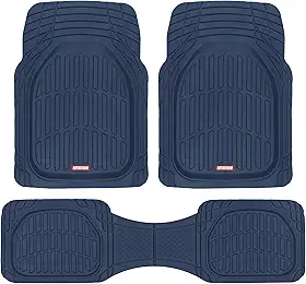 Motor Trend Tapetes FlexTough para carros, tapetes de carro azuis profundos para todos os climas, tapetes automotivos à prova d'água para carros, caminhões, SUV, acessórios universais de carro