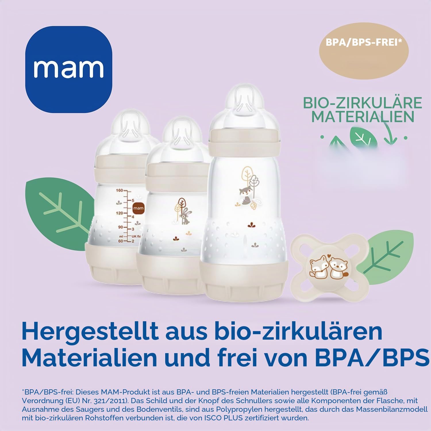 MAM Welcome to the World G102-3 Babyflaschen Easy Start Anti-Colic, 1 Schnuller Start und 1 Brosche Clip 0+ Monate, Spanische Version, Rosa, 5 Stück