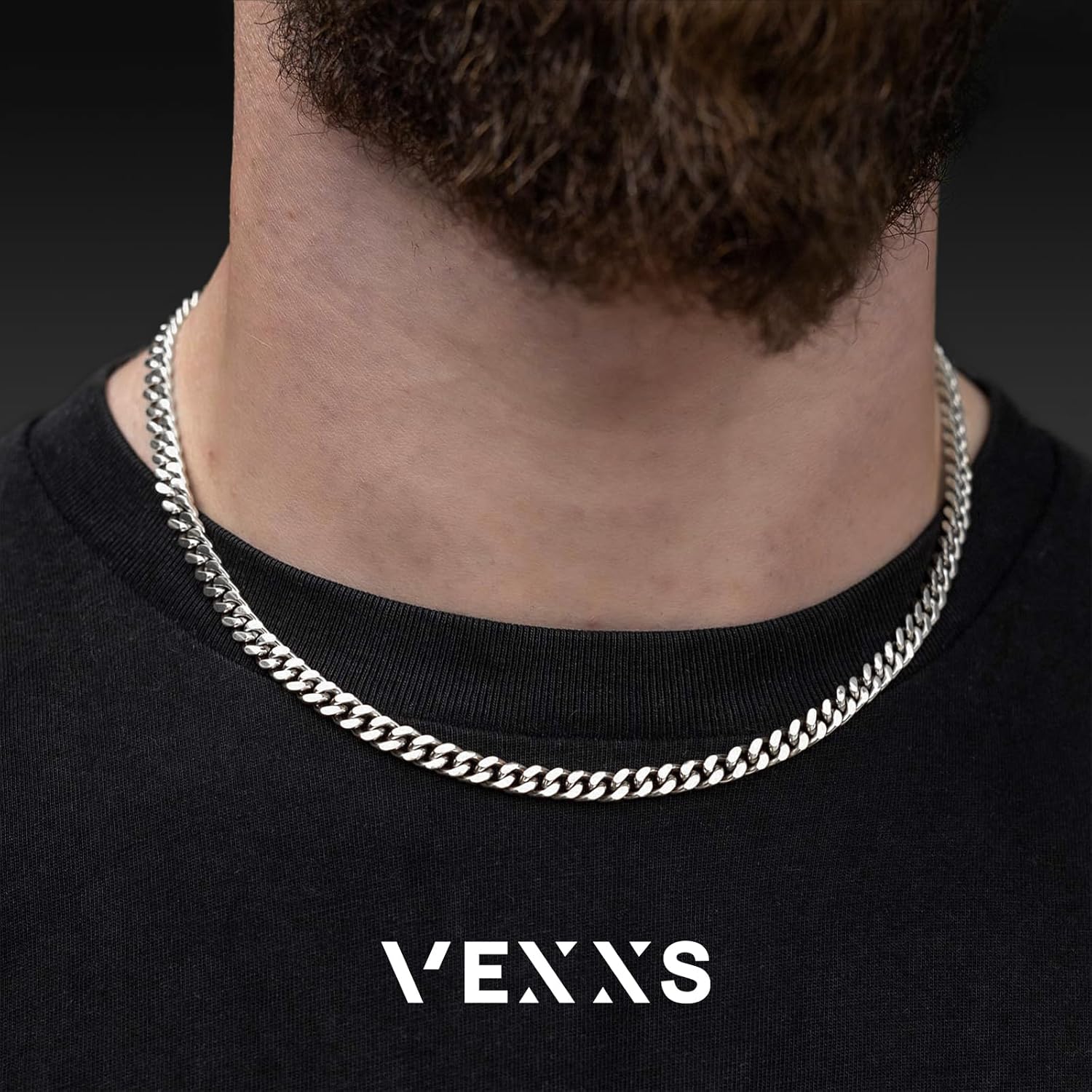 VEXXS Men's Gold Chain Flat Cut,18K Real Gold Plated Cuban Link Chain, Durable No Color Fading Stainless Steel Curb Chain 4mm 5mm 6mm Men’s Necklace - Image 3