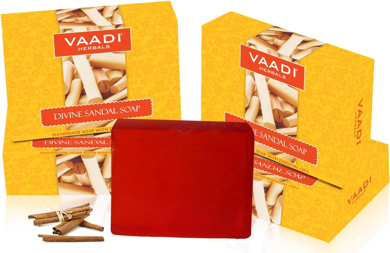 Sandalwood Oil Bar Soap, 5.3 Ounce, Pack of 4