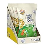 Organic Melty Hoops, Bite-Sized Snacks for Babies 8 Months and Up, Spring Veggie, 0.70 Ounce Bags (Pack of 4)