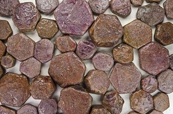 Fantasia Materials 1 lb Large Ruby in Natural Hexigonal Shape Rough Stones from India