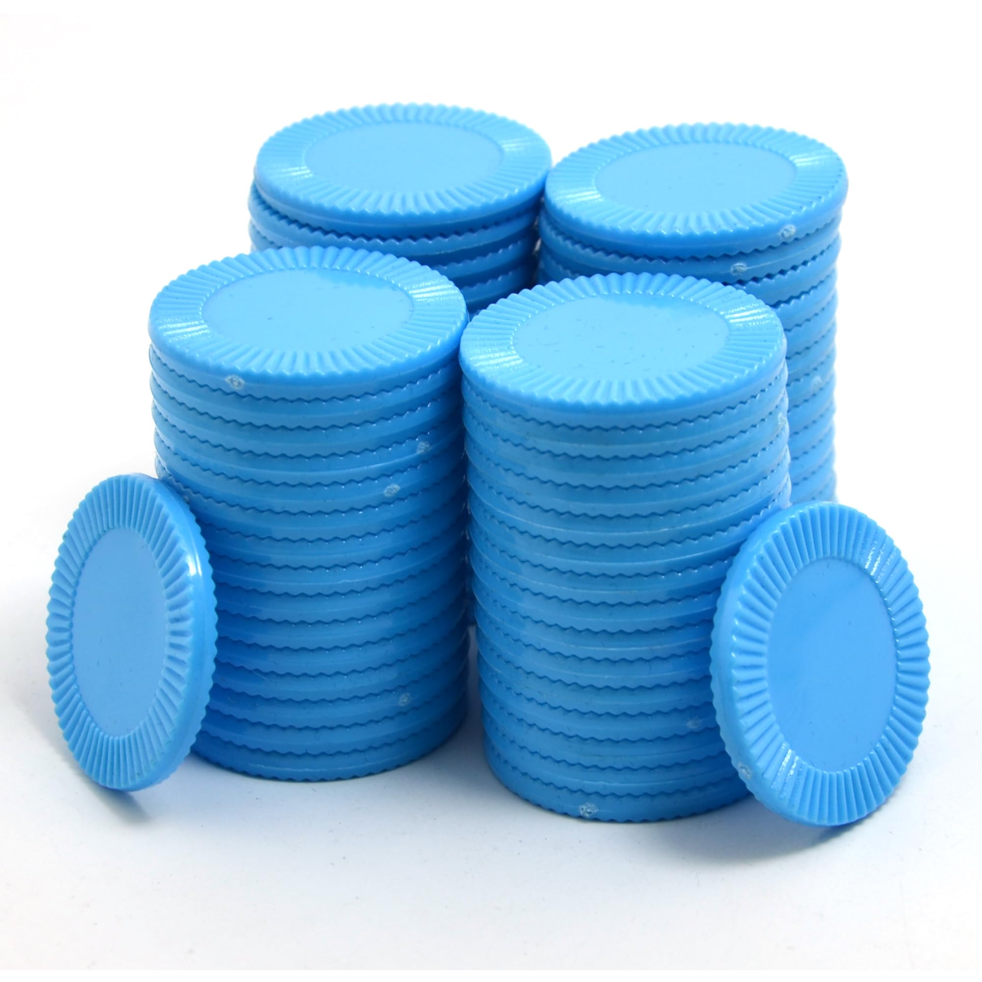 Smartdealspro Opaque Plastic Learning Counters Mini Poker Chips Games Tokens with Storage Box (Sky Blue, 32mm(64pcs, Sunflower))