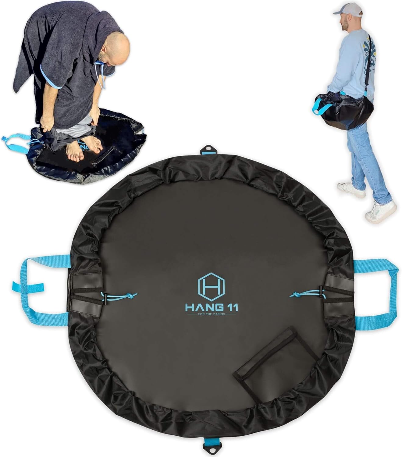 Hang 11 Wetsuit Changing Mat Bag - Surf Changing Mat with Shoulder Strap, Wetsuit Bag Waterproof, Keeps your Wet Suit & Car Clean, Surf Change Gear, Surfing Accessories, Surfing Gifts