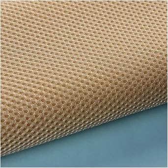 3D Mesh Fabric for Clothing Bed Linings Shoes Sewing Plain Elastic Three-Layer Interlayer Cloth Thickend BreathableBeige