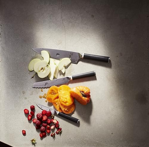 Miniatura 5 de Material, Cuchillo de pan dentado de 6 pulgadas, cuchillo de pan para pan casero, cuchillo de cocina dentado, hoja inspirada en Santoku de acero