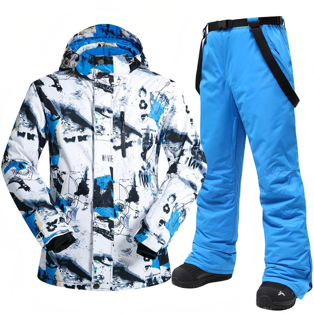 Ensemble Veste Et Pantalon De Ski Homme, Combinaisons De Neige ImperméAbles Et Isolantes, Vestes Chaudes d'hiver, pour Les Sports De Montagne en Plein Air