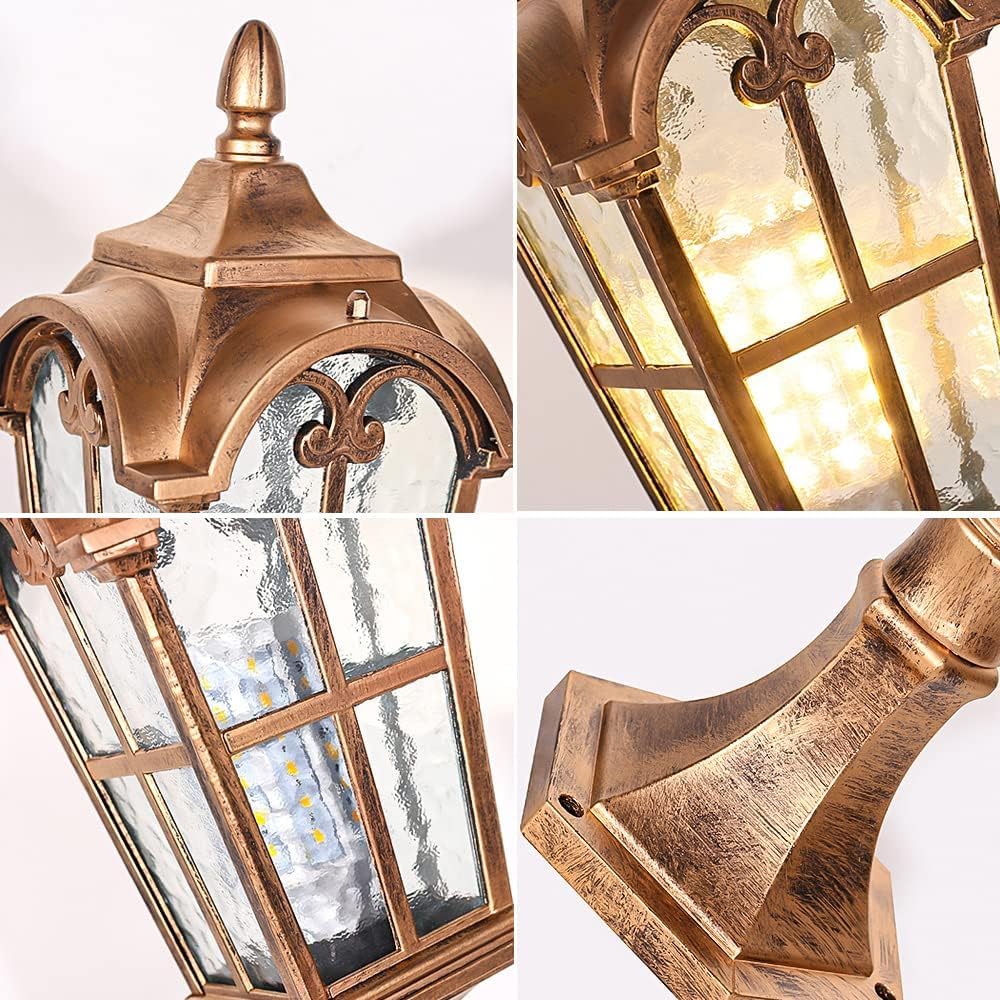 ZR98US Outdoor Courtyard Lawn 1-Light Glass Shade Path Lights Water Waterproof Yard Lamps Exterior Floor Mount Chandelier