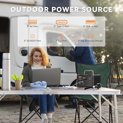 Miniatura 15 de Estación de energía portátil de 300 W, generador solar de 259 Wh, batería LiFePO4 de 70,000 mAh con PD USB-C de 65 W y CA de onda sinusoidal pura