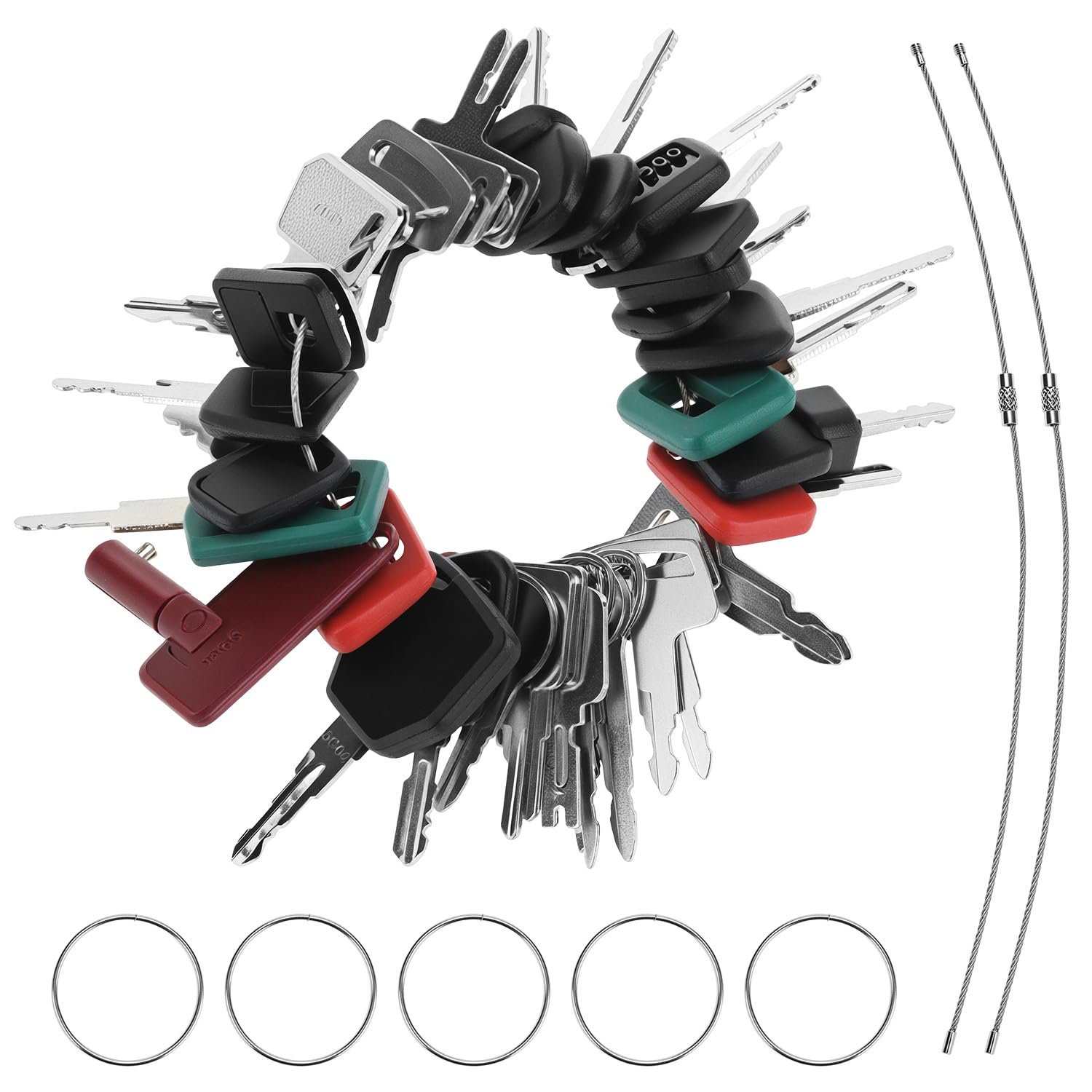 QWORK® Set di chiavi per macchinari pesanti da 42 pezzi Set di chiavi di ricambio compatibile con Volvo, CAT, JCB, Hyundai e altro