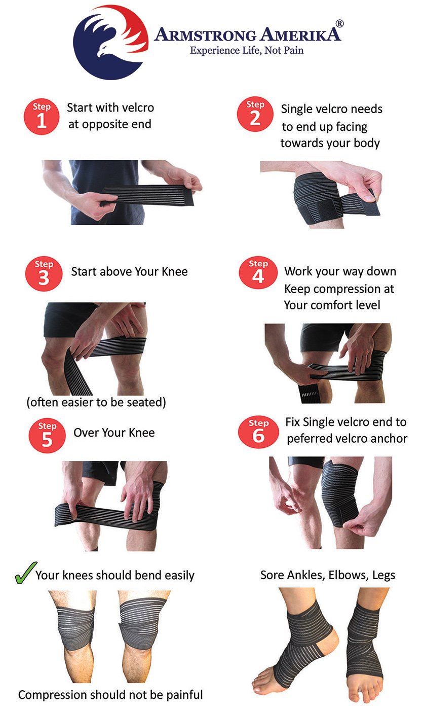 Elastic Knee Compression Bandage Wraps Support for Legs, Thighs