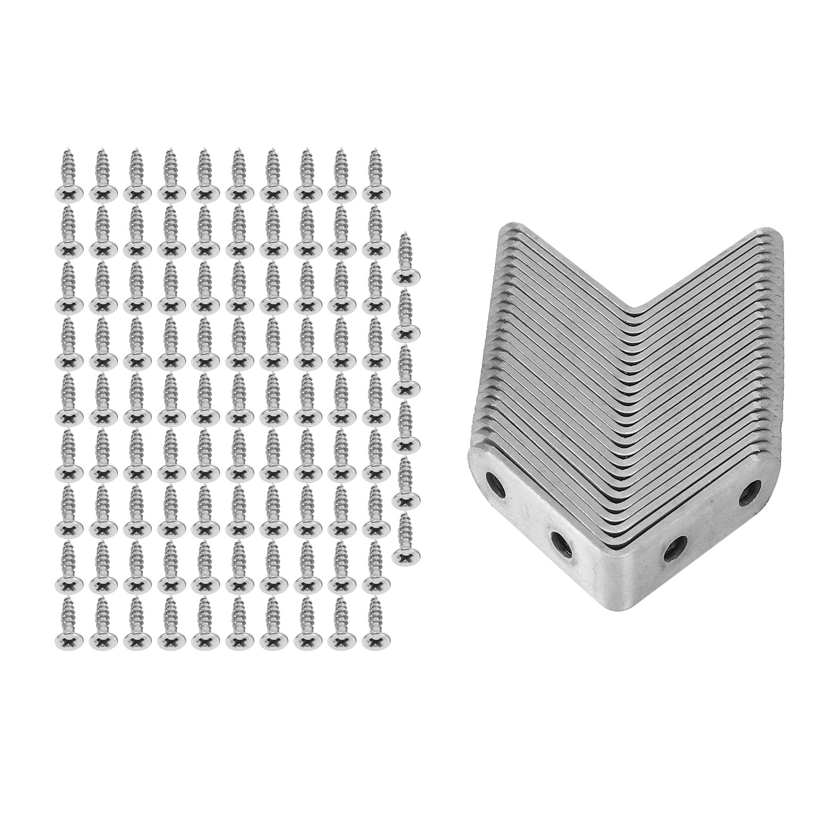 Littimoon 24 Pieces Stainless Steel Corner Braces (1.57 X 1.57 Inch,40 X 40 Mm) Joint Fastener L Shaped Corner Fastener Joints Support Bracket