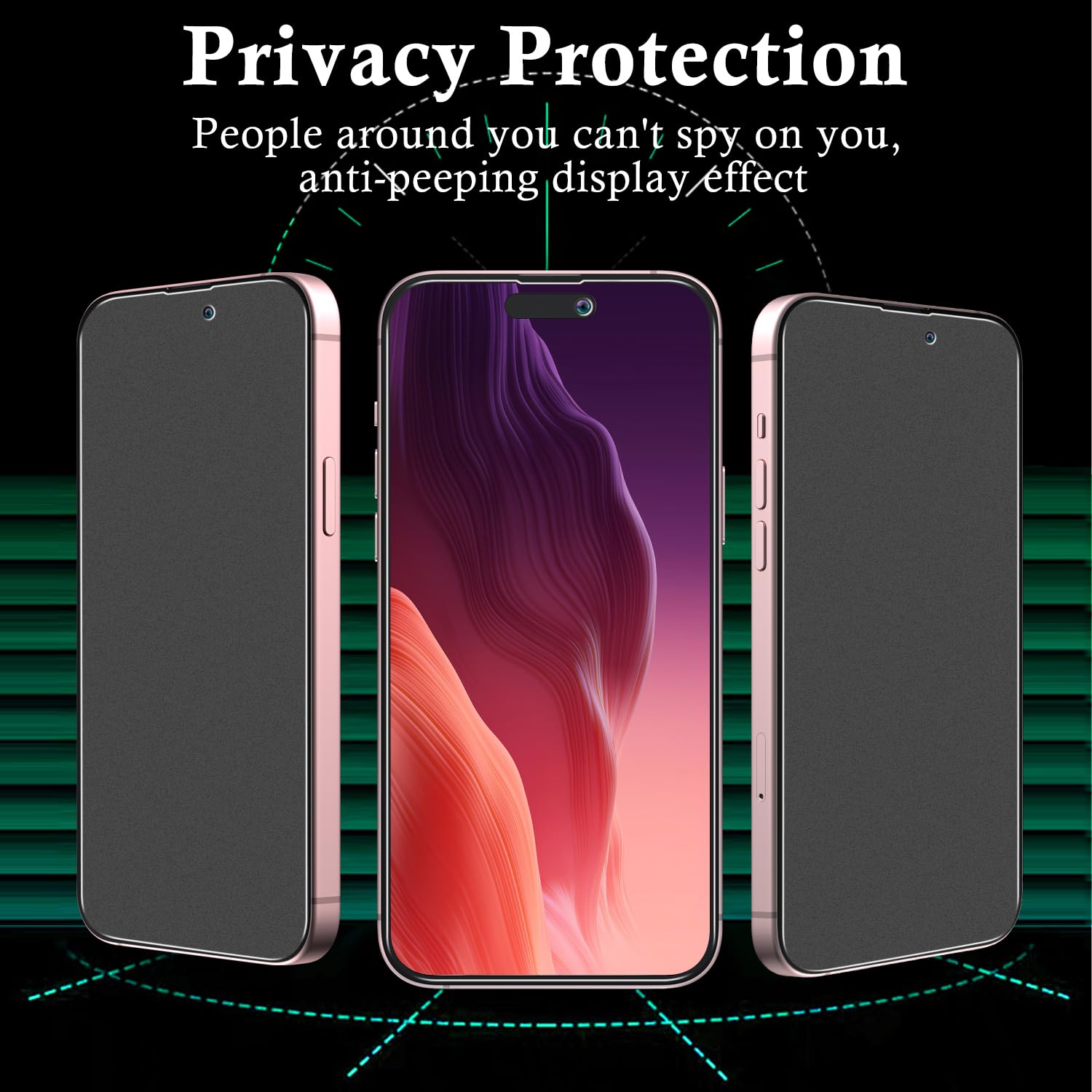 Pokolan 3 Pezzi Pellicola Privacy Opaca Per IPhone 17 – Vetro Temperato Antiriflesso, Anti Impronta E Durezza 9H