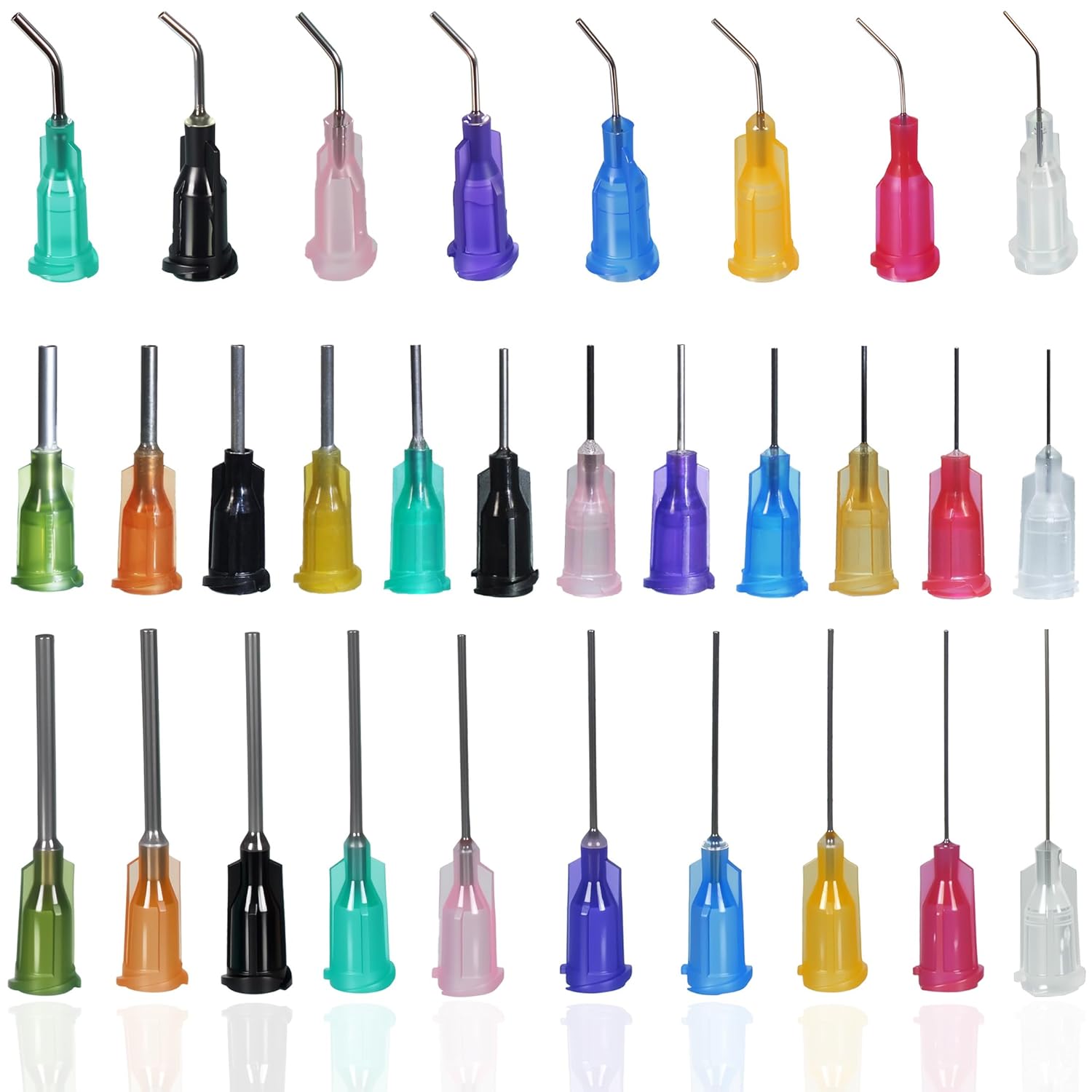 30values 104 Pieces Glue Dispensing nozzles Blunt-Nosed Needle Glue applicator, Used for applying Industrial Liquids, adhesives, Inks, perfumes, Lip glosses.0.5 inches