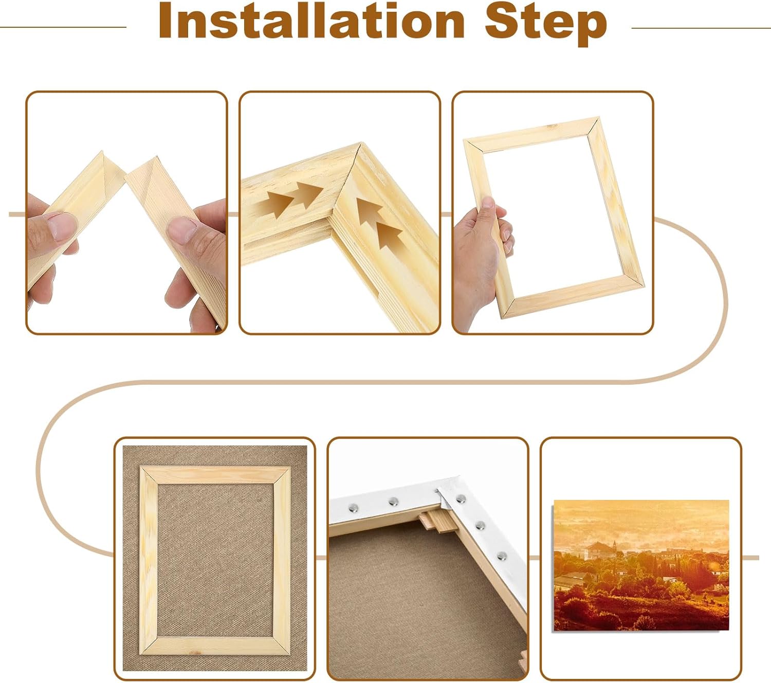 Step-by-step assembly of the uxcell canvas stretcher frame