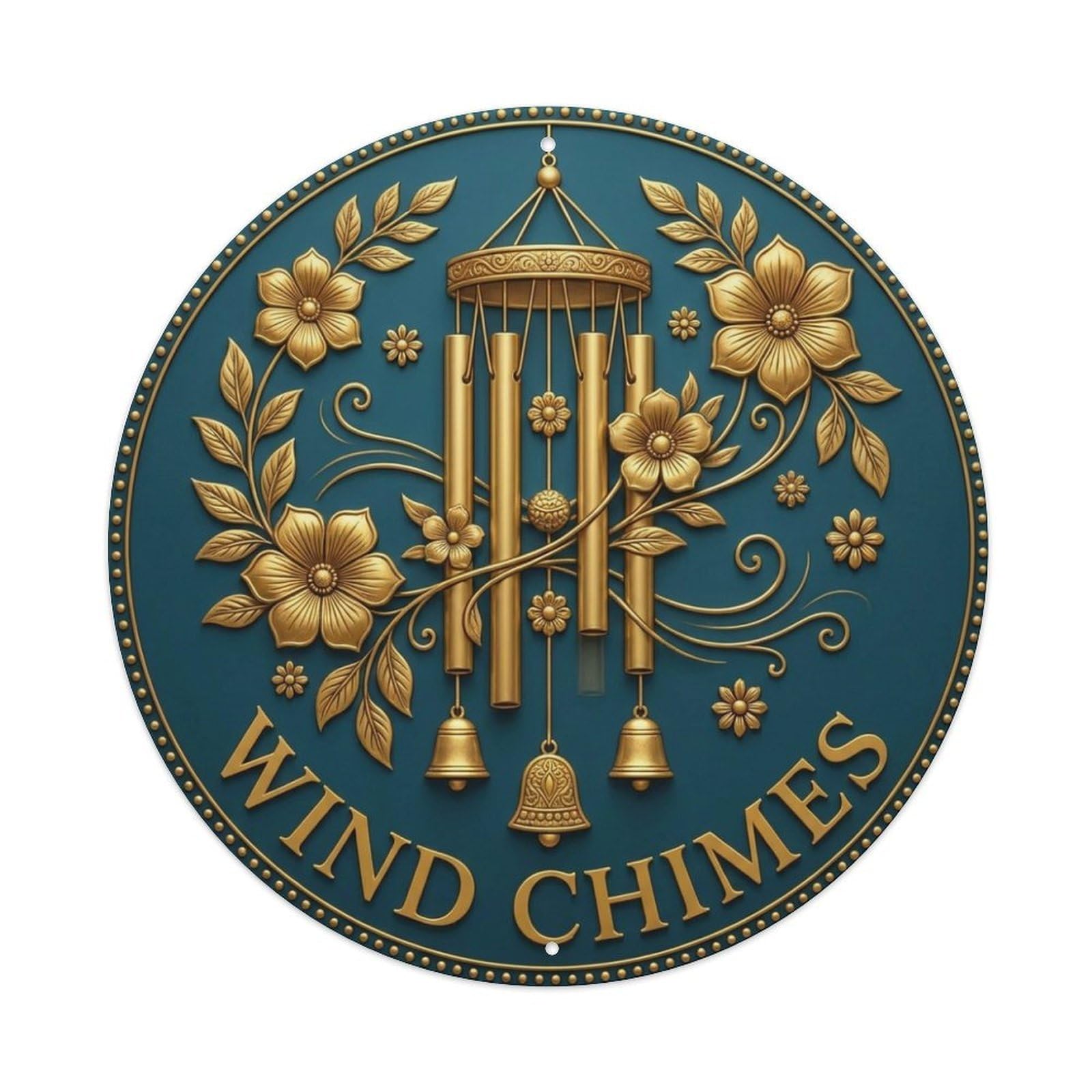 Vintage Wind Chimes Flower Zen Yoga Metal Tin Sign