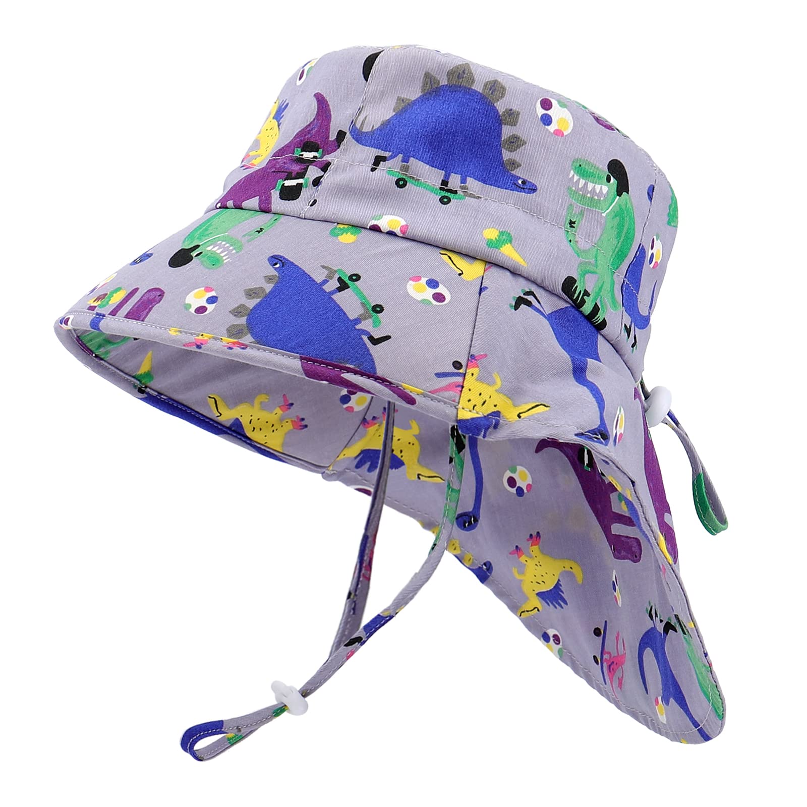 LACOFIA Gorro Proteccion Solar Bebé Sombrero Sol de Algodón Verano Niño Visera Ajustable para Playa/Piscina